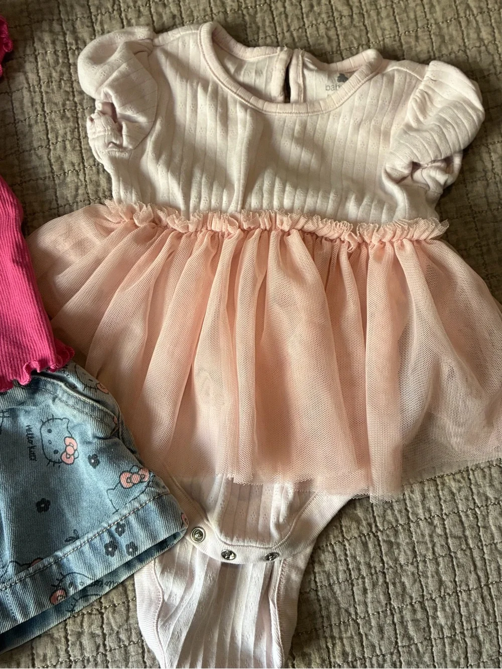 GAP Bright Pink Ruffle Sleeve Bodysuit